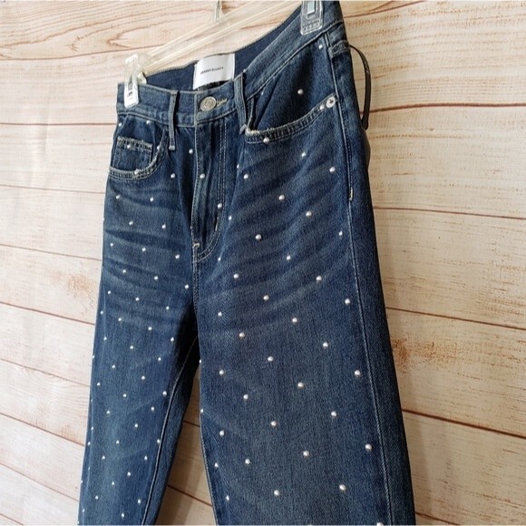 Current Elliot Vintage Cropped Night Rider Studded High Rise Slim Jeans - Picture 6 of 11